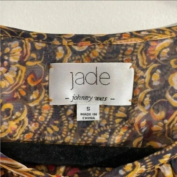 Jade by Johnny Was silk chiffon Midi Jolene dress Small - Picture 9 of 10